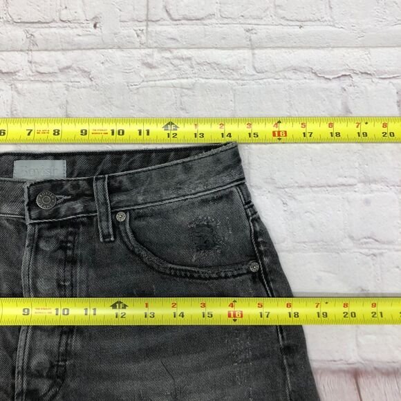 Boyish by Her Women Black Denim Shorts Size 27 Style Cody Cotton Blend B289 -4 - Picture 3 of 16